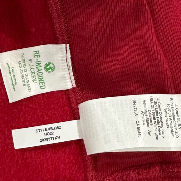 NWT J. Crew Sportswear Crewneck Mens Size S Sweatshirt Burgundy(Heritage Fleece) - Picture 10 of 11
